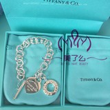 香港代购专柜正品Tiffany蒂芙尼针扣心形925纯银吊坠手链