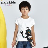 gxgkids童装男童新款夏装短袖T恤儿童机器人印花T恤A5244359