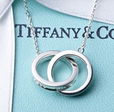 香港代购专柜正品Tiffany蒂芙尼1837双环纯银吊坠项链女银饰包邮