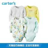 Carters4件装混长袖连体衣三角哈衣全棉男女宝婴儿童装126G362