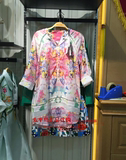 正品代购太平鸟女装2015春新款中长上衣开领雪纺衬衫A3CD51508C0