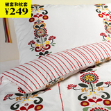 南京深圳宜家代购IKEA家居阿库拉 被套和枕套, 花朵全棉床上用品