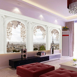 欧式美式巴黎铁塔背景墙纸艺术复古壁纸卧室客厅大型定制壁画墙布