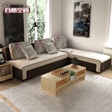 百意空间可拆洗布艺沙发床小户型客厅折叠两用沙发多功能懒人沙发