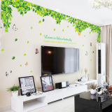 超大客厅沙发电视背景墙面墙壁装饰贴画创意风景贴纸墙贴清新绿树