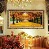 客厅装饰画大幅风景挂画山水欧式沙发背景墙画油画壁画黄金大道