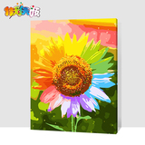 【佳彩天颜】 diy数字油画 客厅风景花卉大幅手绘装饰画  向日葵