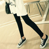 2016春装新款韩版莫代尔纯色百搭长裤女修身显瘦外穿小脚打底裤