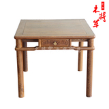 红木家具 中式实木休闲桌 鸡翅木棋牌桌泡茶桌椅原木方桌休闲桌