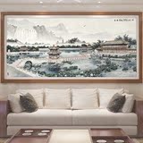 满绣十字绣中国风十字绣客厅新款园林晨晓山水画2米大幅风景挂画