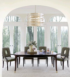 后现代新古典美式实木长方形餐桌 餐厅餐桌椅组合家具 定制家具