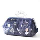 日本原单 可爱卡通迪士尼公主灰姑娘 刺绣化妆包收纳包旅行袋洗漱