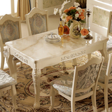 欧式餐桌椅组合6人大理石餐桌 现代简约小户型长方形实木橡木饭桌