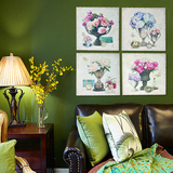 法式风情鲜花木板挂画 田园客厅沙发卧室背景墙装饰怀旧欧式壁画