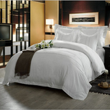 酒店床上用品床单式 简约刺绣 床上四件套纯棉 1.8m床/2.0m床双人