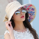 帽子女夏天防晒遮阳帽户外大檐可折叠太阳帽沙滩帽夏海边度假出游