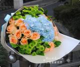 上海鲜花速递生日送花自然风进口淡蓝色绣球小清新花束爱情友情花