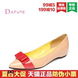 Daphne/达芙妮2015春季新款 低跟尖头蝴蝶花浅口单鞋1015101001