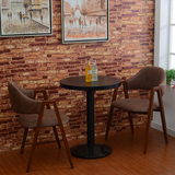 北欧宜家咖啡厅桌椅 休闲接待洽谈桌椅组合 时尚创意实木小圆桌