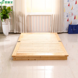 全松木单人床折叠床实木床榻榻米床矮床床架硬床板1.2双人床1.8米