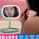 MUID化妆镜卧室台灯创意LED韩国台式梳妆镜便携结婚公主折叠镜子