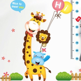 长颈鹿身高贴儿童测身高卡通贴纸可移除墙贴儿童房幼儿园装饰贴纸