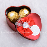 费列罗巧克力礼盒装2粒创意生日礼物心形马口铁盒结婚庆喜糖果