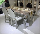 时尚简约不锈钢大理石餐桌台餐台椅组合欧式现代客厅家具厂家直销