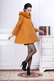 2014秋冬新款韩版女装女士加厚开衫毛衣狐狸毛领貂绒大衣短款外套