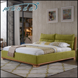 曼达布艺床 可拆洗1.8米双人床软包床婚床实木框架小户型卧室家具