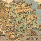 780英格兰约克郡地图复古手绘背景海报资料装饰画超高清图片素材