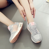 新款韩国ulzzang气垫透气学生运动鞋女浅灰色轻便跑步鞋休闲女鞋