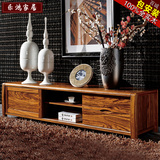 乌金木电视柜 简约现代中式风格 全实木客厅卧室组合 小地柜矮柜
