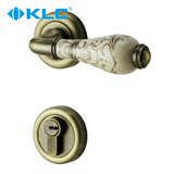 【德国KLC】欧式青古铜室内房门锁具 纯铜锁芯 陶瓷把手 彼岸花