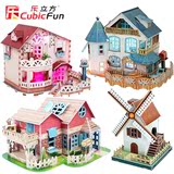 立体拼图手工发光小屋建筑模型益智女孩玩具2岁3岁4岁