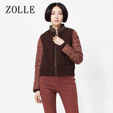 ZOLLE因为气质羽绒服女短款轻薄 纯色拼接立领小外套
