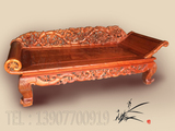 缅甸花梨木雕竹节独板加厚贵妃床躺椅沙发 大果紫檀 单人沙发床