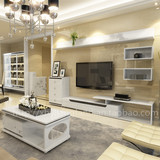 家具简约现代时尚电视柜组合背景墙影视柜可伸缩客厅柜隔板烤漆11