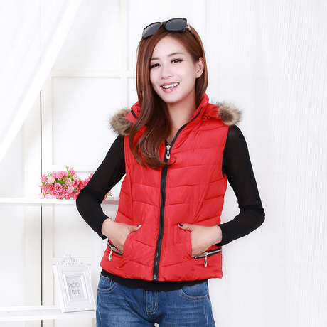 2014秋冬新款时尚羽绒棉马夹背心大码女士马