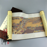 中国特色工艺品丝绸画清明上河图卷轴外事出国礼品 送老外的礼物