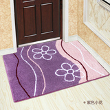 紫色小花卧室玄关防滑脚垫进门地垫门垫地毯90 110cm80 120可定做