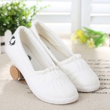 2016白色帆布鞋女鞋韩版新款低帮小白鞋学生休闲布鞋浅口护士鞋