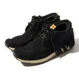 顾客寄卖VISVIM SHAMAN FOLK FBT BLACK黑色低帮流苏麂皮鞋KANYE