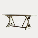 LOFT仿古做旧实木大餐桌办公桌写字台会议桌长方形桌子咖啡厅美式
