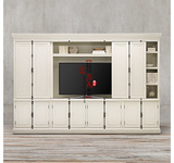 出口法国 美式乡村实木家具 欧美橡木电视柜书柜组合柜