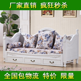 宜家沙发床实木沙发床欧式韩式储物雕花实木沙发床坐卧两用沙发床