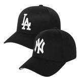韩国代购-正品MLB洋基道奇棒球帽黑帽白字NY帽遮阳全封男女鸭舌帽