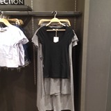 Zara2015秋冬季新款专柜女装正品牌代购V领短袖修身T恤1919/081