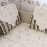 双面可用沙发垫坐垫布艺沙发巾防滑套罩子全盖夏天高档白牡丹花朵