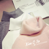 小C家2015秋冬新款韩版品质高领修身显瘦竖条纹理打底衫针织衫女